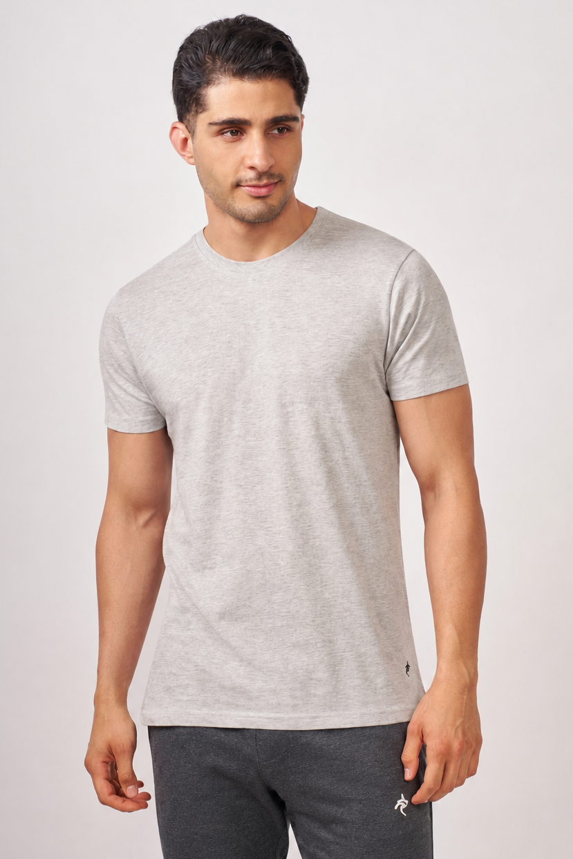 Macho Genie - Men's Crew Neck T-Shirt - Gray Melange