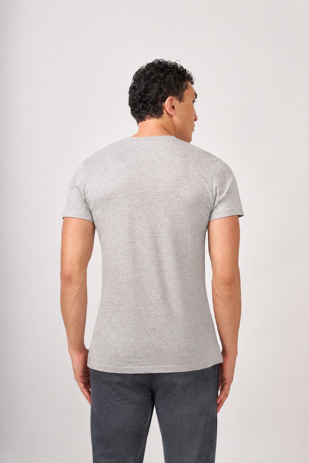 Macho Genie - Men's V-Neck T-Shirt - Gray Melange