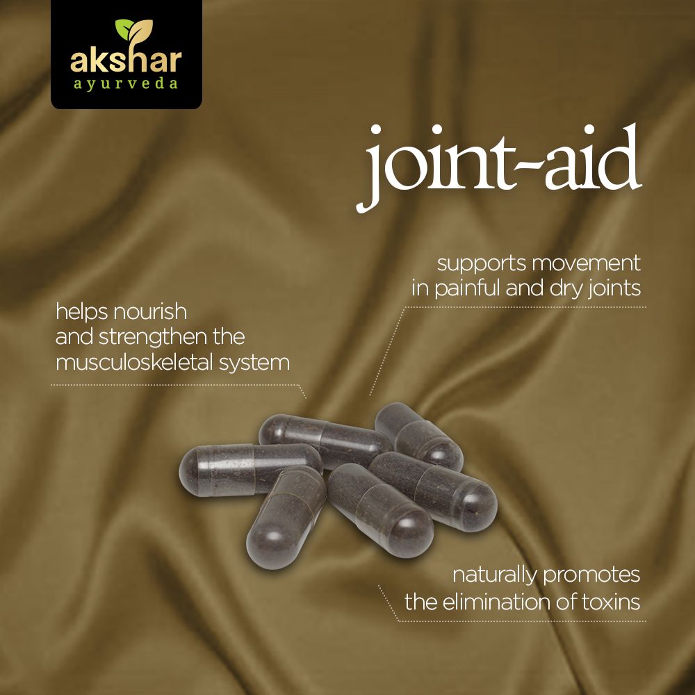 Akshar Ayurveda Guggulu 500mg supplement, 60 vegan tablets benefits infographic for joint comfort and flexibility support