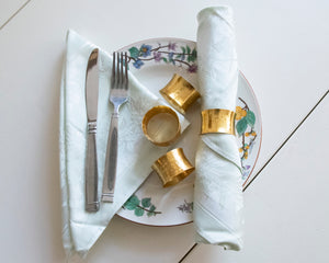 Handmade Napkin Rings: Gold Hammered Metal | In-Sattva