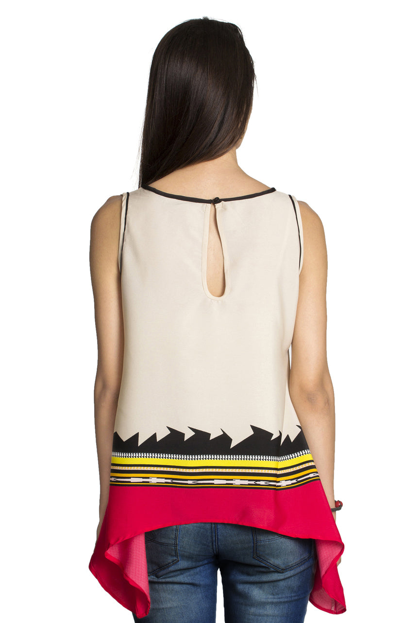 In-Sattva Women's Abstract Print Tunic Shirt by MOHR, back view