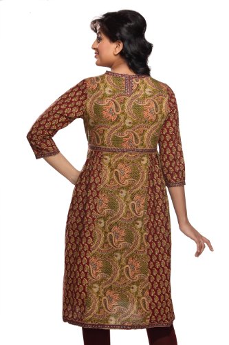 In-Sattva Women's Allover Print Kurta, back view