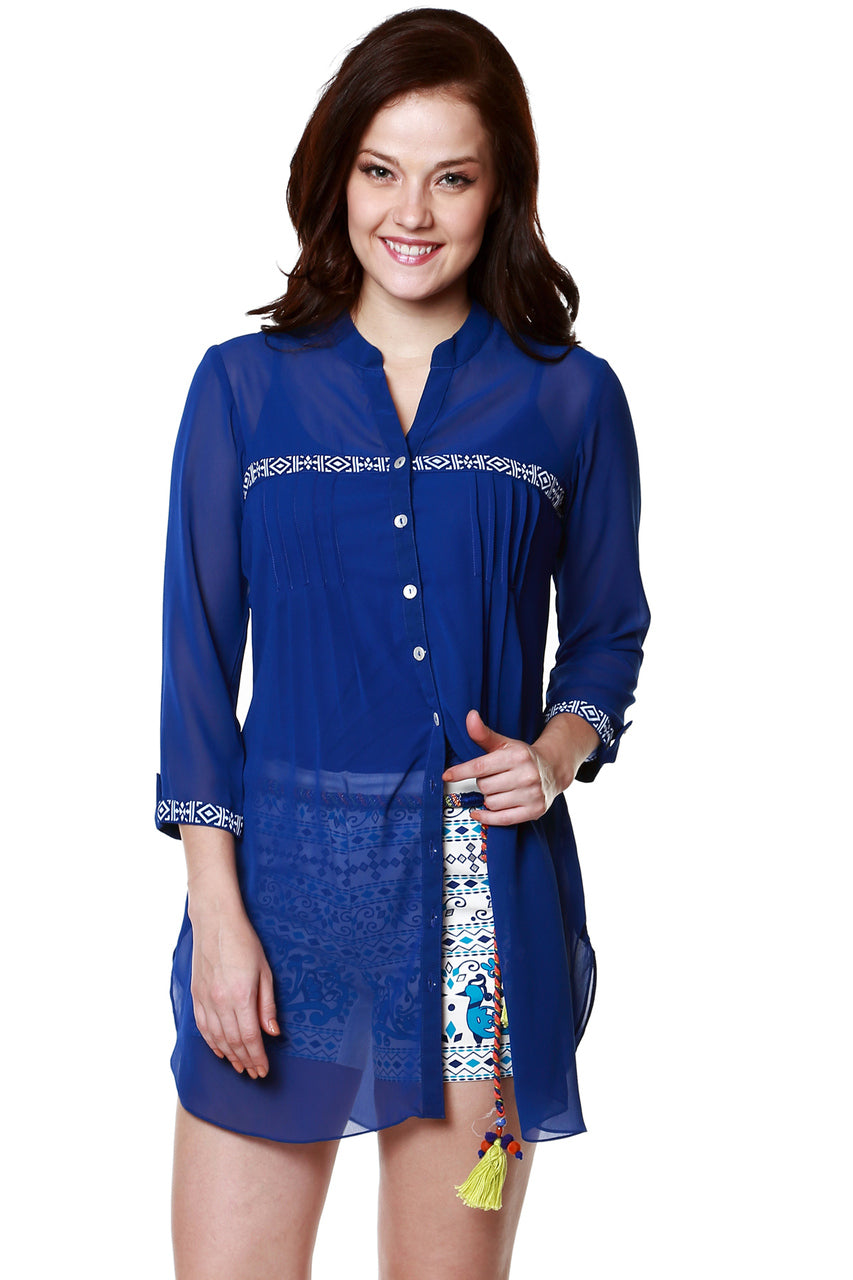 In-Sattva Women's Button-Down Front Tunic, front view