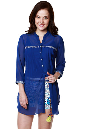 In-Sattva Women's Button-Down Front Tunic, front view