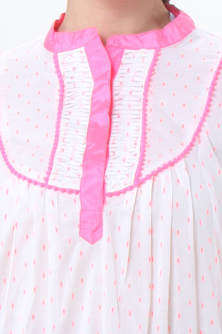 In-Sattva Women's Dot Print Kurta Tunic, detail view