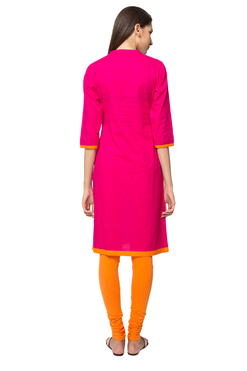 In-Sattva Women's Embroidered Kurta Tunic, back view