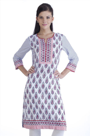 In-Sattva Women's Floral Print Kurta Tunic by Meena Bindra, product photo 1
