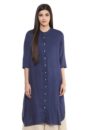 In-Sattva Women's Navy Blue Kurta Dress, product photo 1