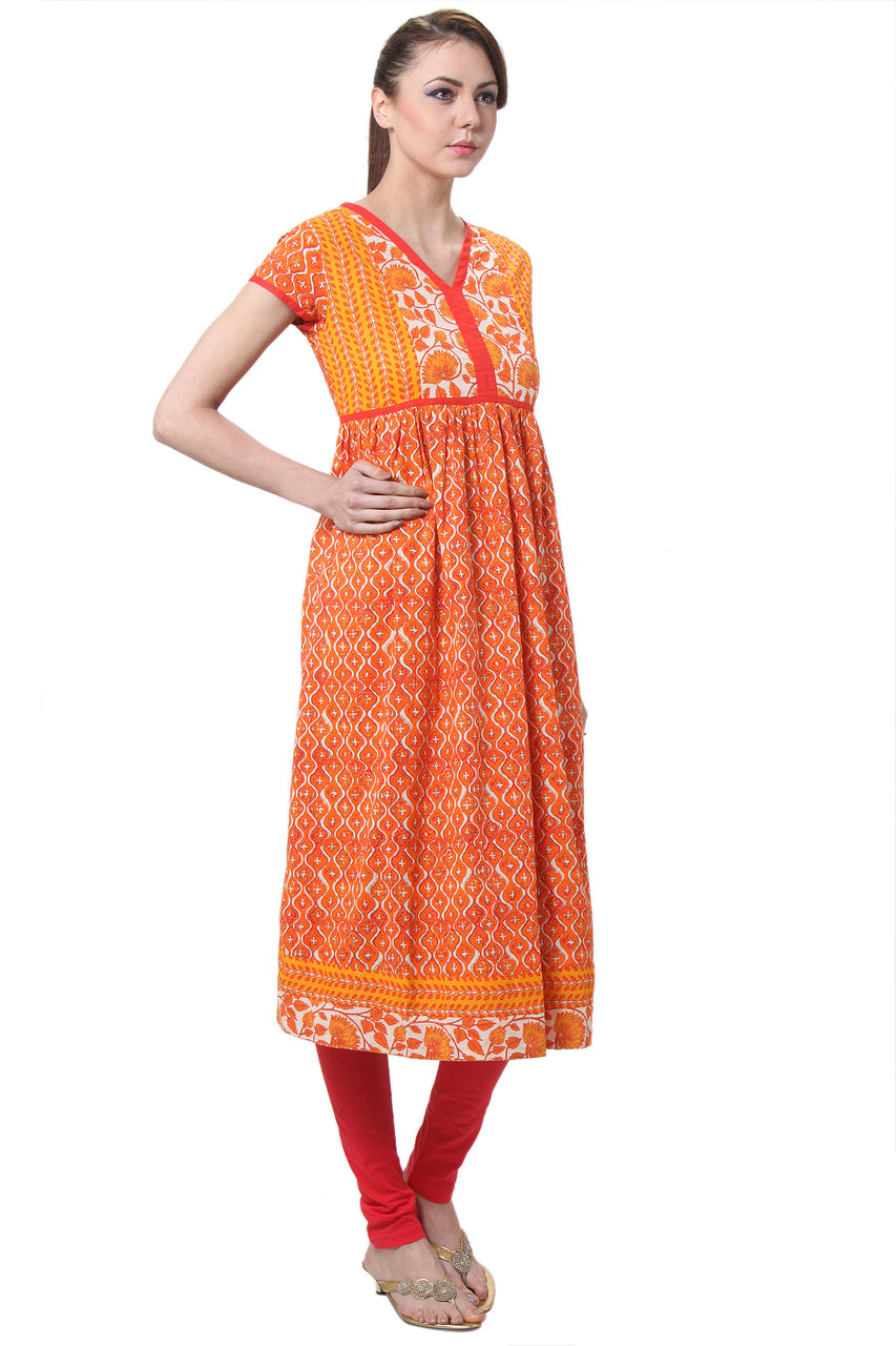 In-Sattva Women's Contrast-Print Kurta Tunic, side view