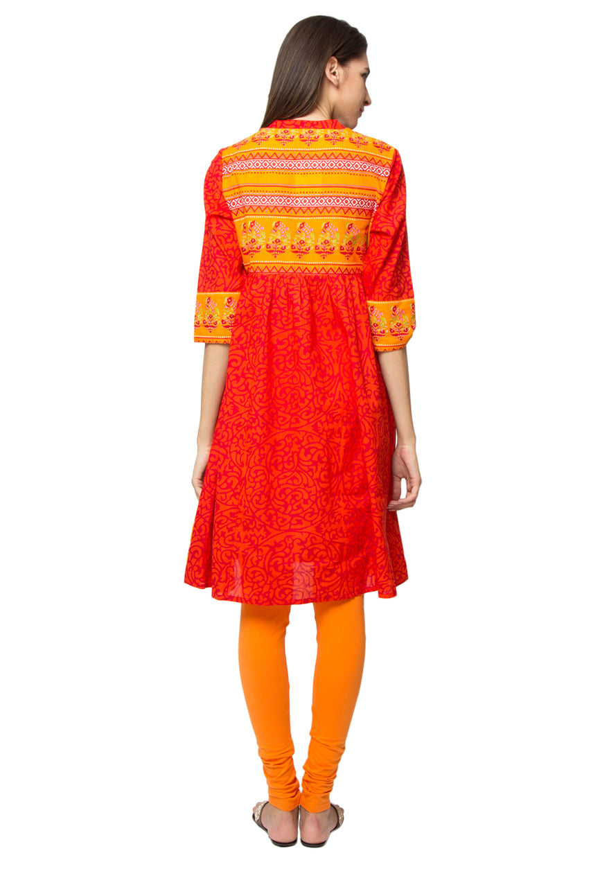 In-Sattva Women's Printed Kurta Tunic by Ethnicity, back view