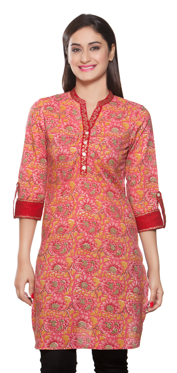 In-Sattva Women's Printed Long Kurta Tunic, front view