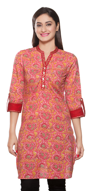 In-Sattva Women's Printed Long Kurta Tunic, front view