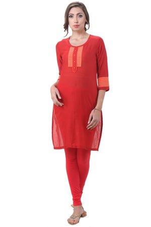 In-Sattva Women's Stitched Stripe Kurta Tunic, front view