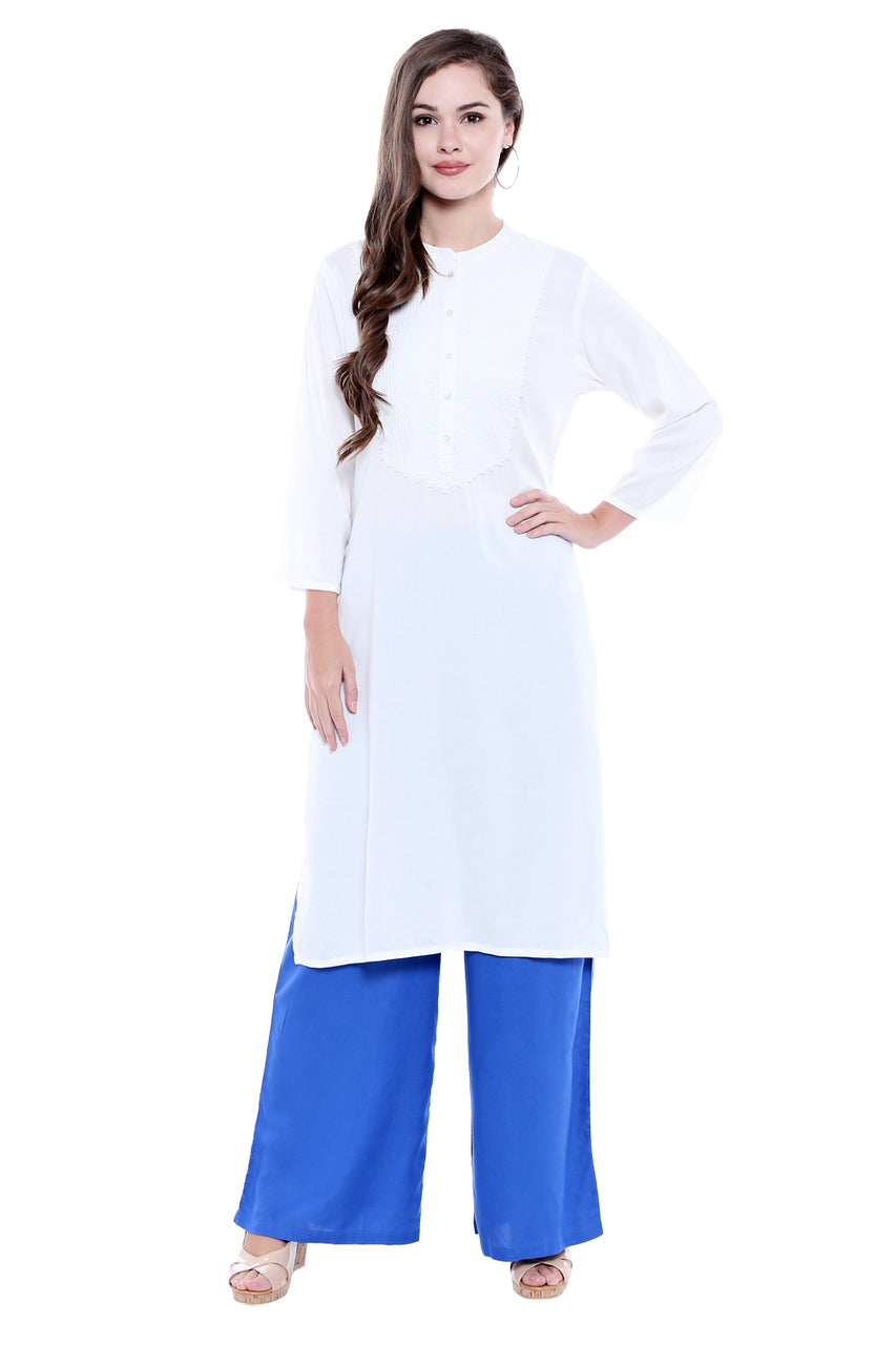 In-Sattva Women's White Kurta Tunic, product photograph 5