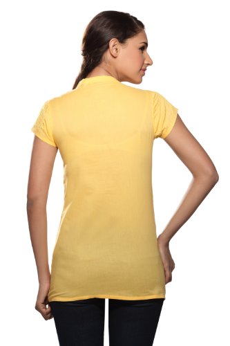In-Sattva Women's Yellow Pintucked Kurti, product photograph 2