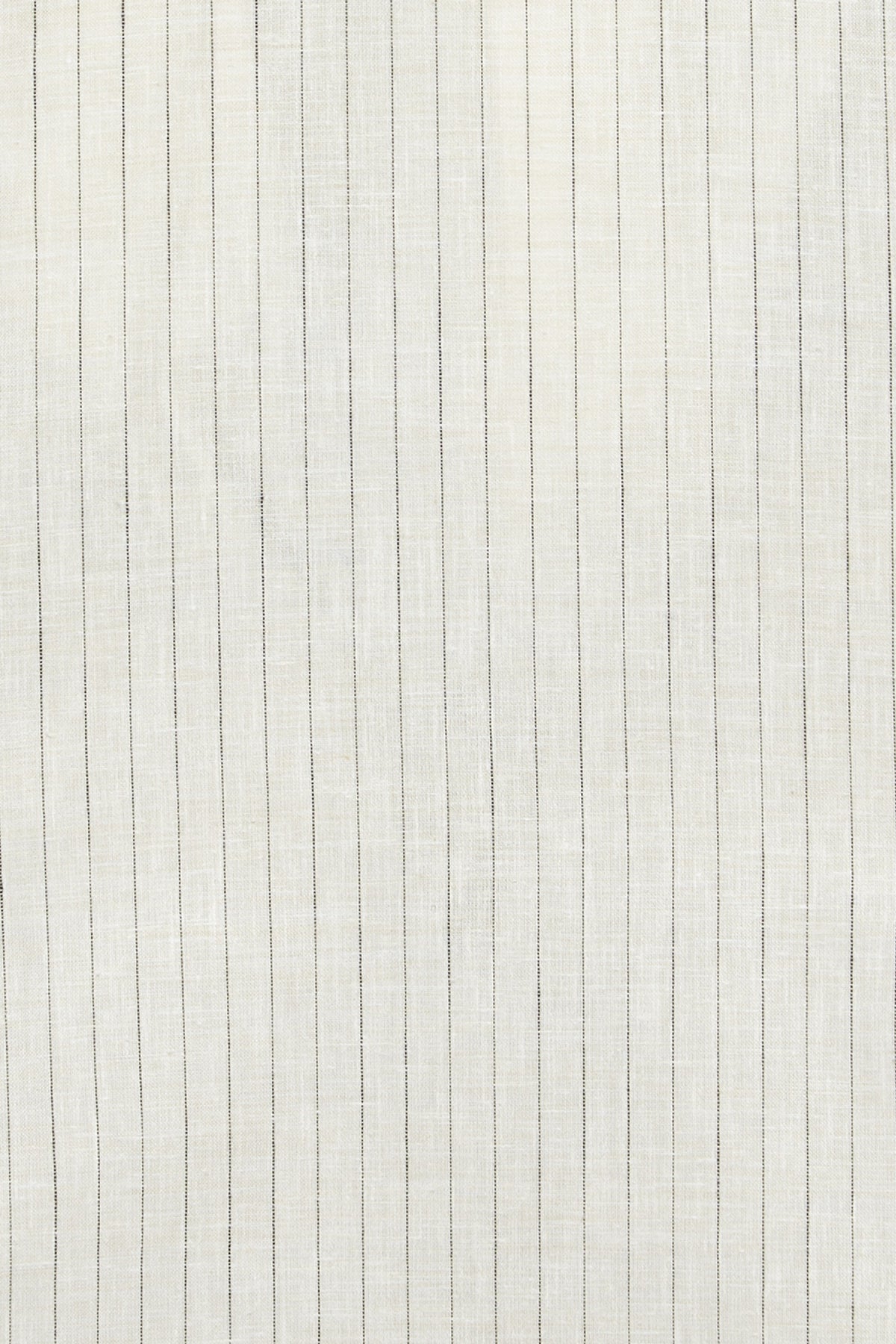 Men's cream pin-stripe cotton knee-length kurta, close-up detail.