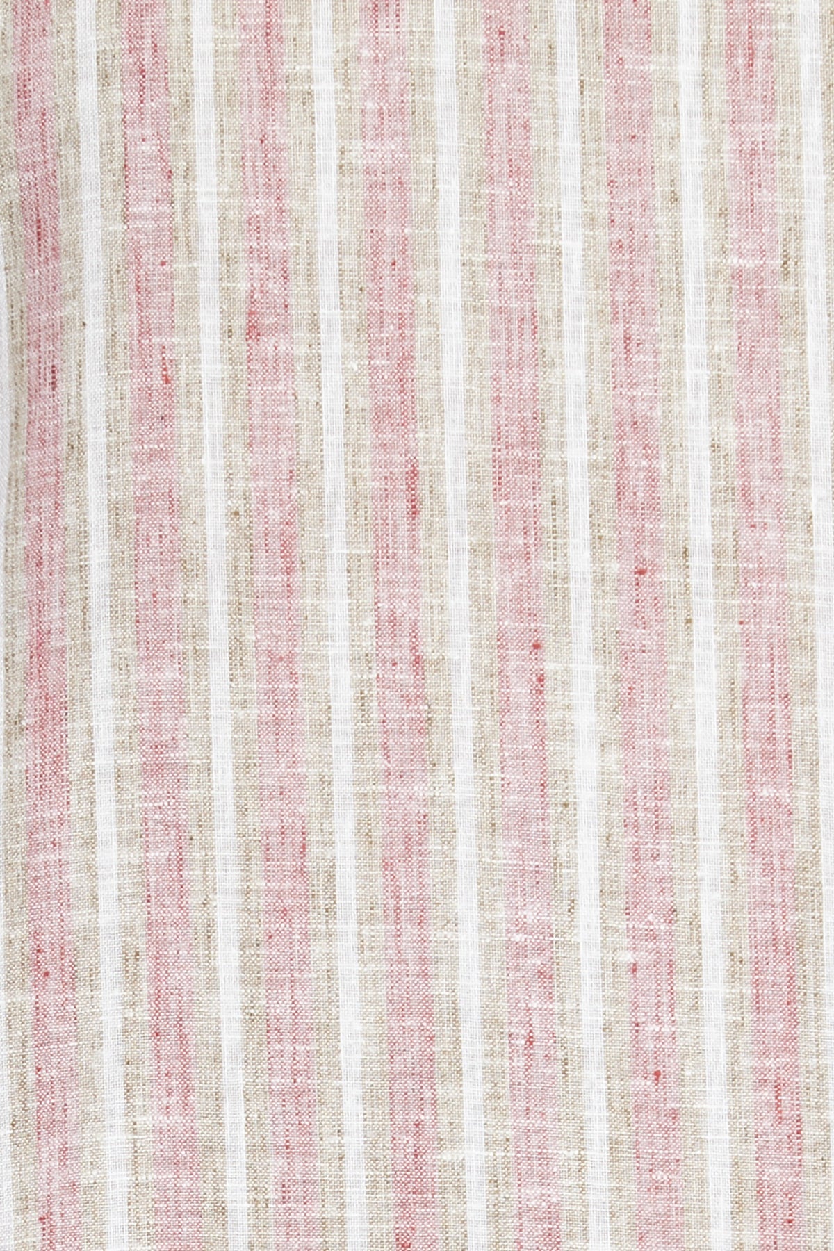 Men's pink embroidered knee-length kurta, close-up detail.