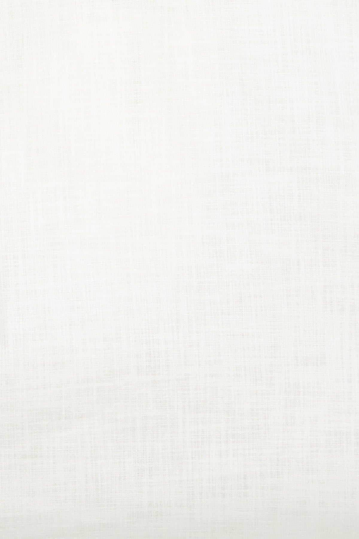 Men's white hand-embroidered knee-length kurta, close-up detail.