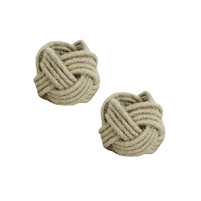 Handmade Artisan Crafted Natural Jute Knot Dining Napkin Rings
