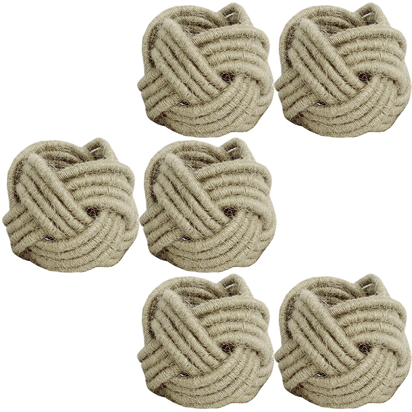 Handmade Artisan Crafted Natural Jute Knot Dining Napkin Rings