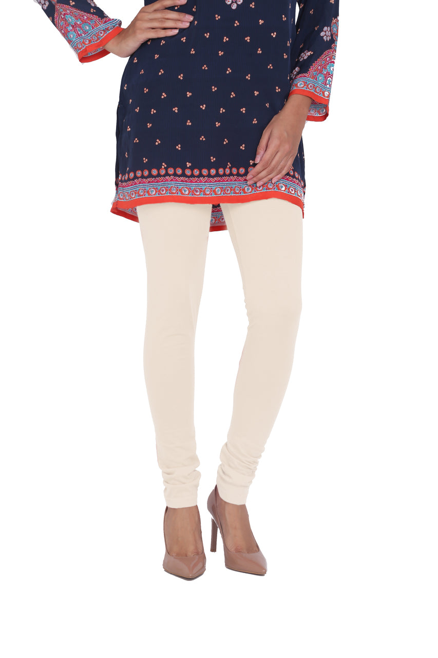 Solid Churidar Leggings - Off-White