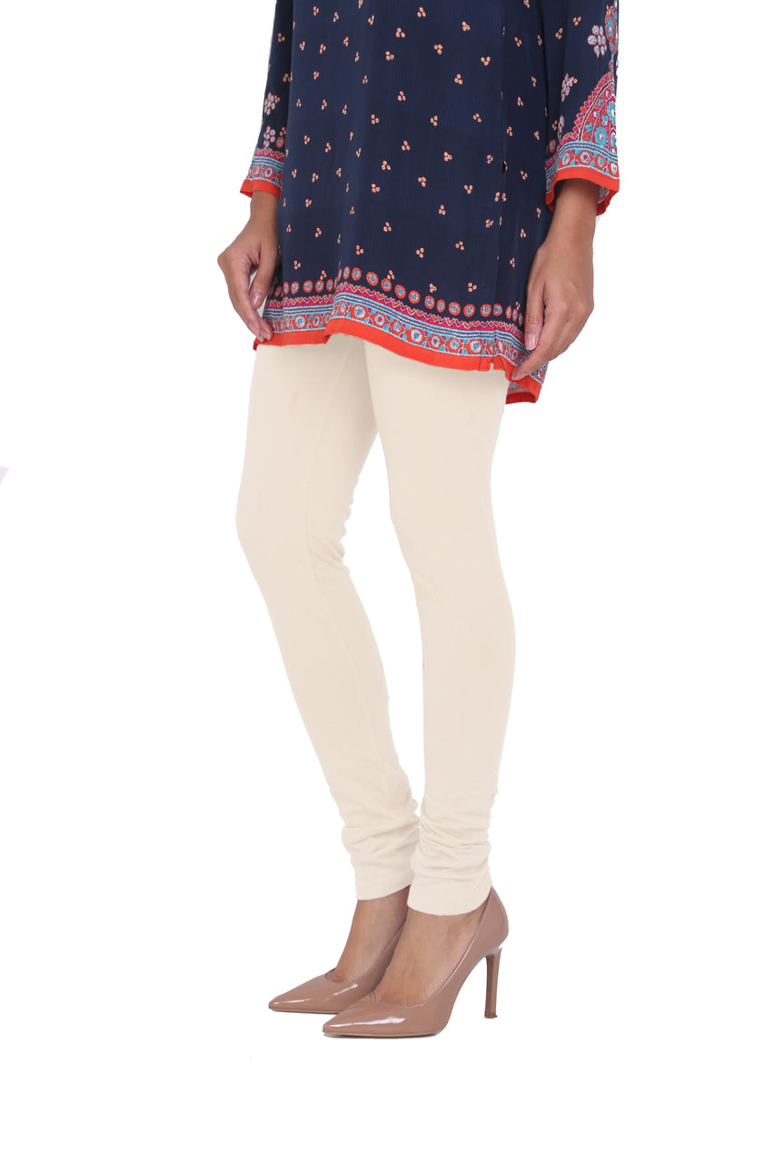Solid Churidar Leggings - Off-White