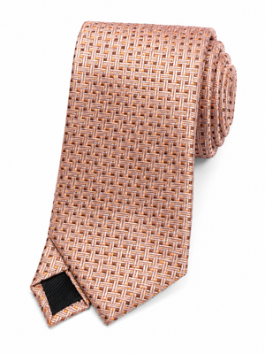 Macho Genie Men’s Peach Micro Dot Neck Tie