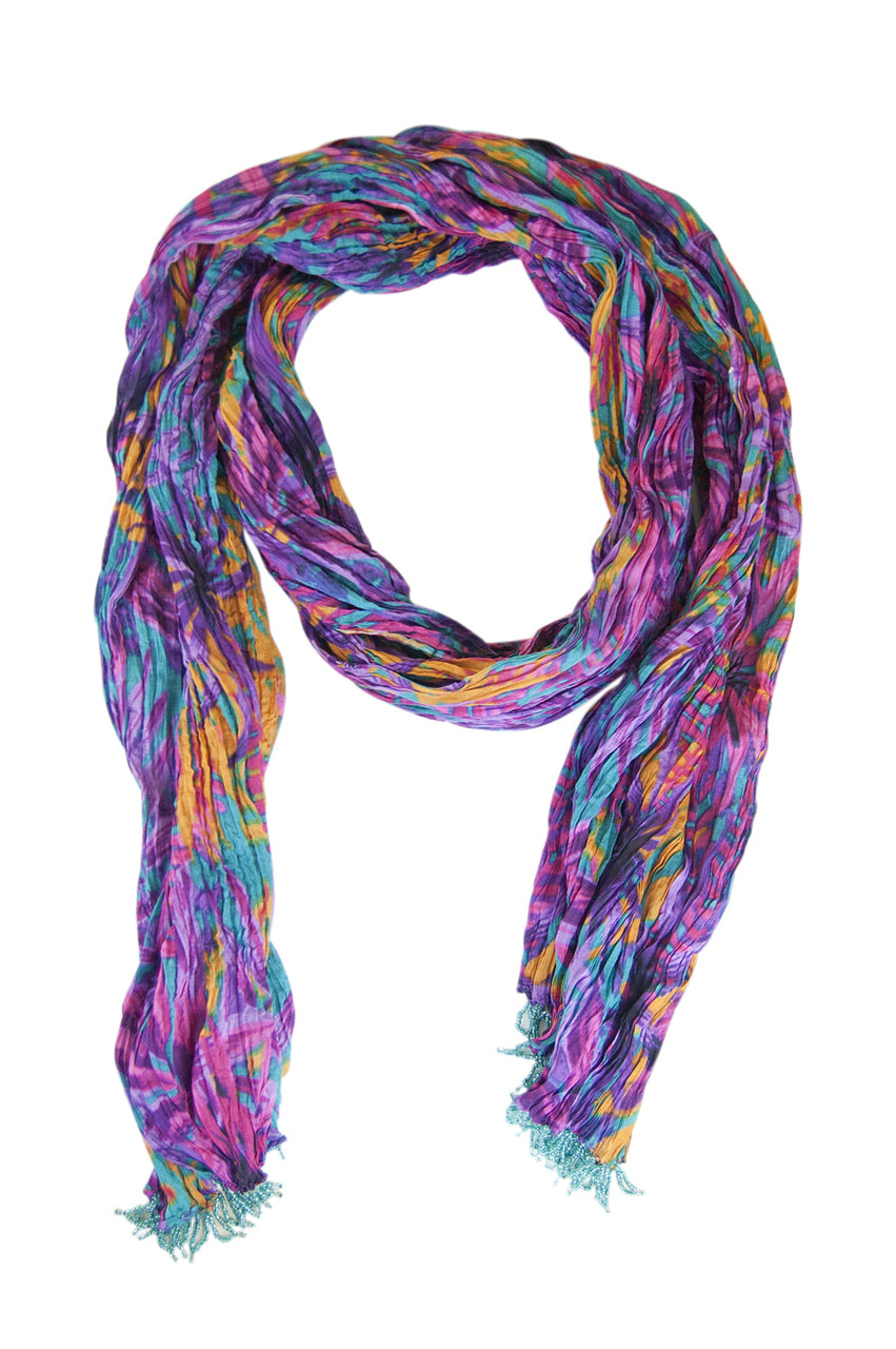 Indian Clothing Women's Full Length Patiala Dancer Pants Faded Purple Foliage Print, with Scarf åäÌÝÌÕ Scarf