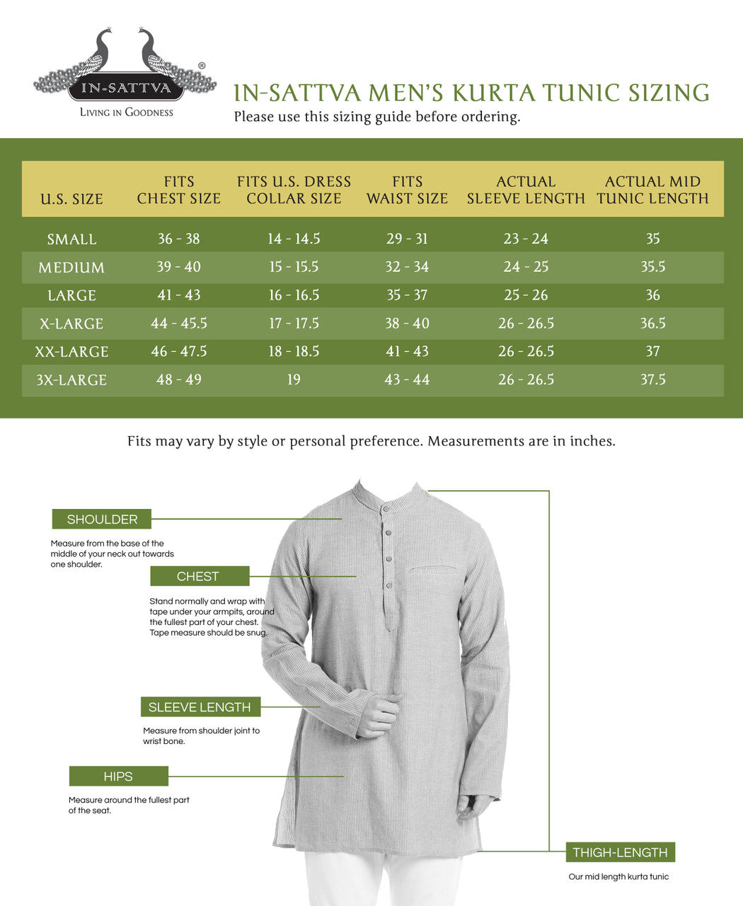 In-Sattva Men's Classic Cotton Checkered Sattva-Collar Thigh-Length Kurta Tunic; Checkered Caramel