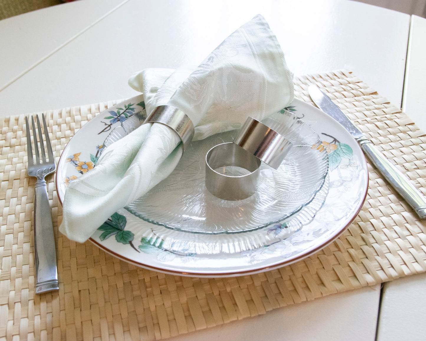 Handmade Napkin Rings: Classic Collection - Silver Metal | In-Sattva