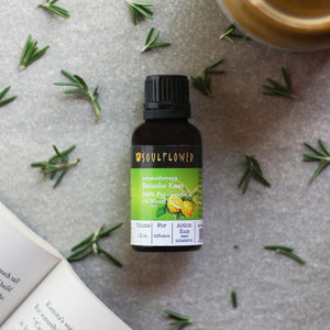 Soulflower Breathe Easy Aromatherapy Essential Oil Blend product flat-lay image