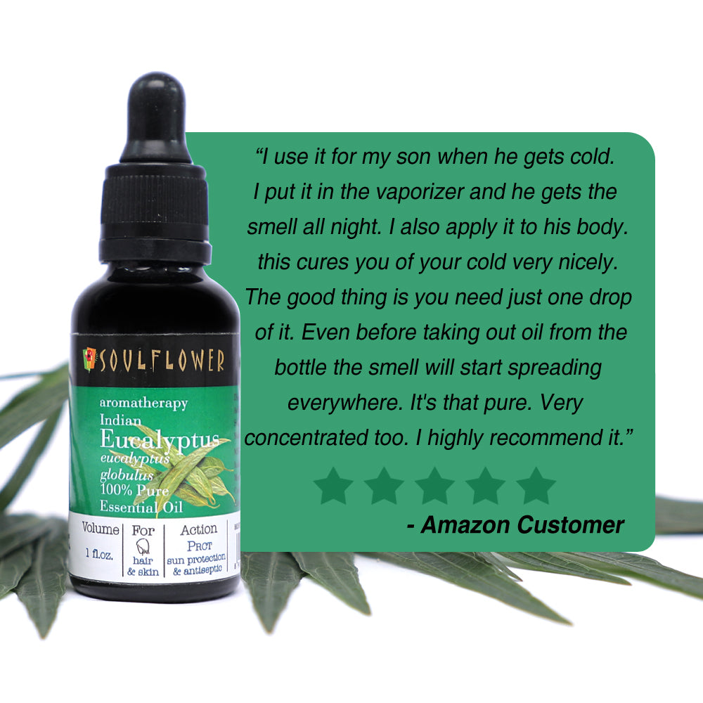 Soulflower Eucalyptus Essential Oil for aromatherapy customer review and product image