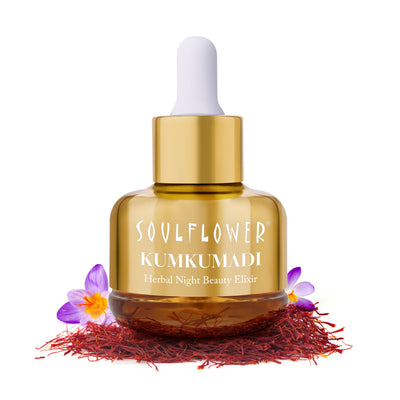 Soulflower Kumkumadi Saffron Ayurvedic Face Oil, 30ml Ayurvedic face oil lifestyle image