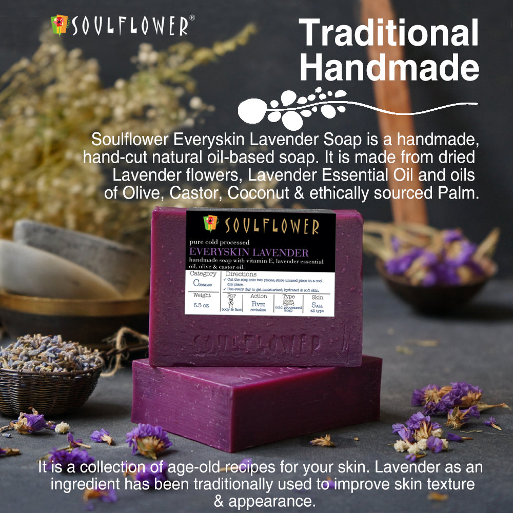 Soulflower Lavender Handmade Soap traditional handmade process infographic