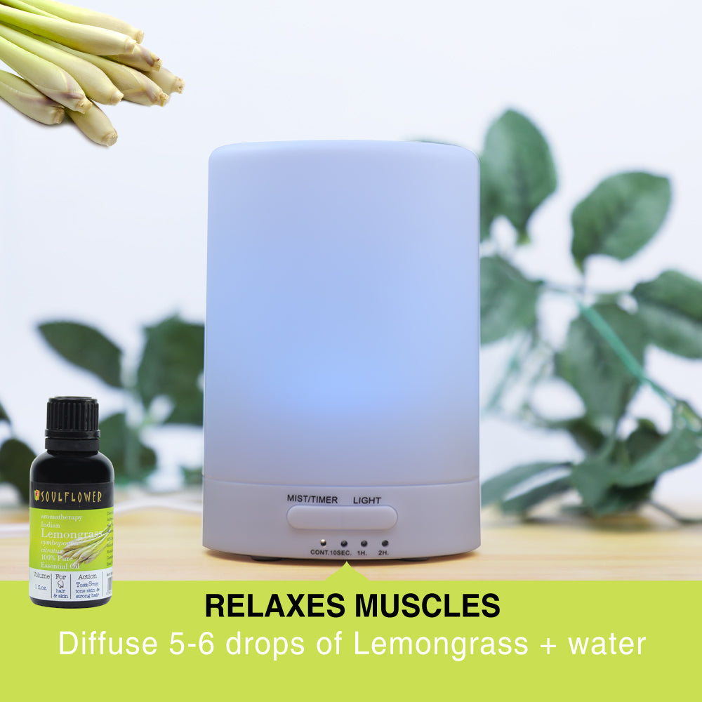 Soulflower Lemongrass Essential Oil for hair, skin and aromatherapy for diffuser aromatherapy use
