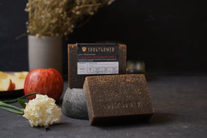 Soulflower Mangosteen Apple Handmade Soap, pack of 2 stacked soap bars product image