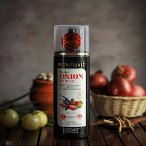 Soulflower Cold Pressed Onion Hair Growth Oil product lifestyle image