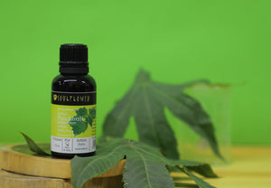 Soulflower Patchouli Essential Oil for aromatherapy product lifestyle image