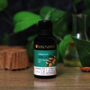 Soulflower Pure Argan Carrier Oil for hair and skin product lifestyle image