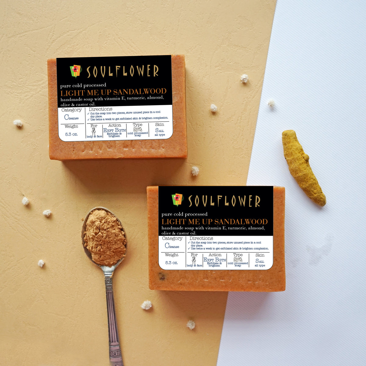 Soulflower Sandalwood Handmade Soap two-bar pack product image