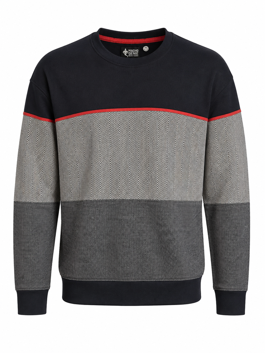 Textured Colorblock Sweatshirt for Men