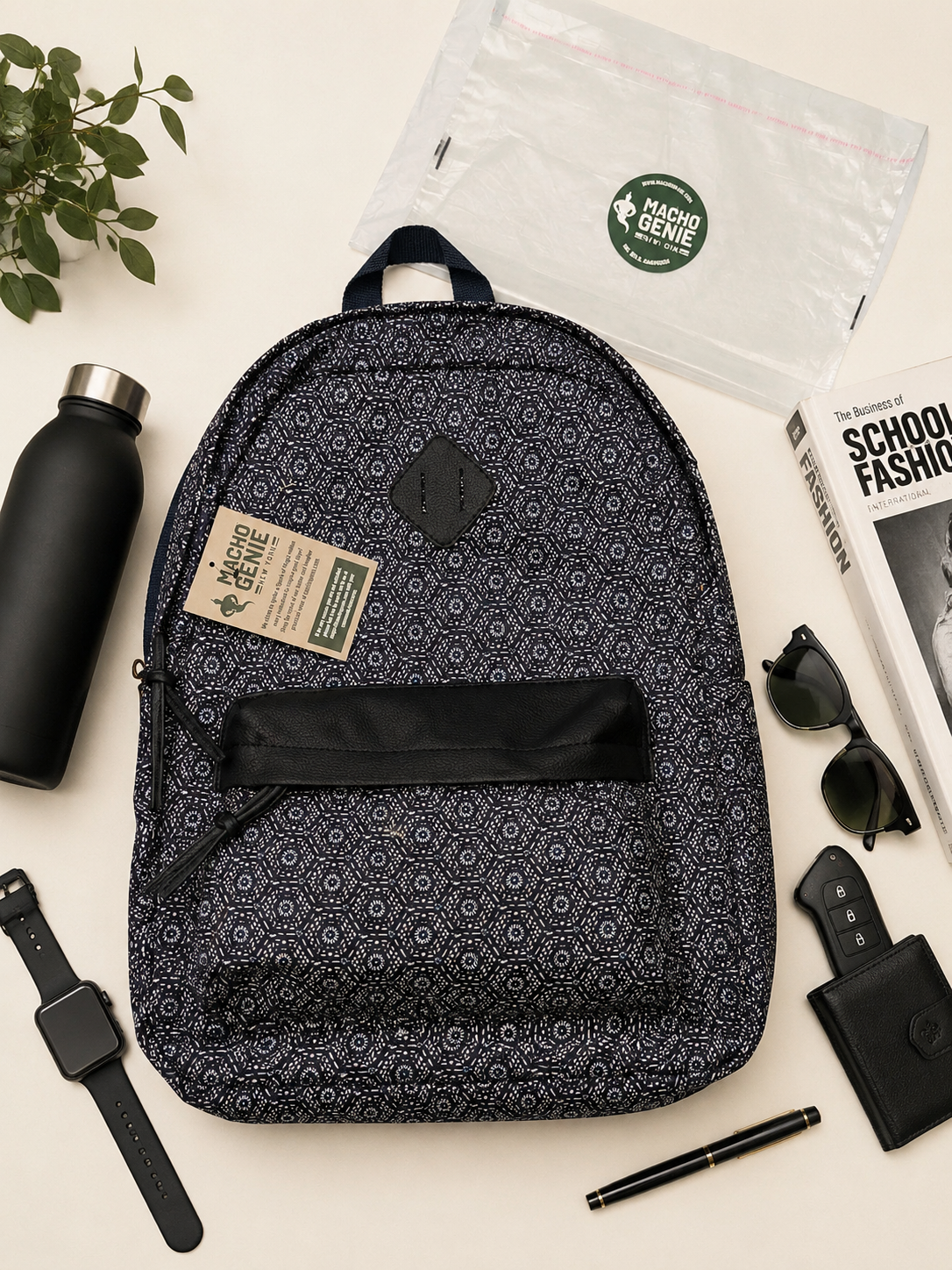 Macho Genie GeoPrint Travel Backpack for Men
