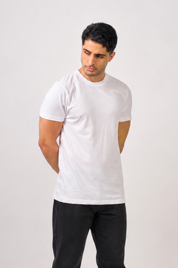 Macho Genie - Men's Crew Neck T-Shirt - Stellar White
