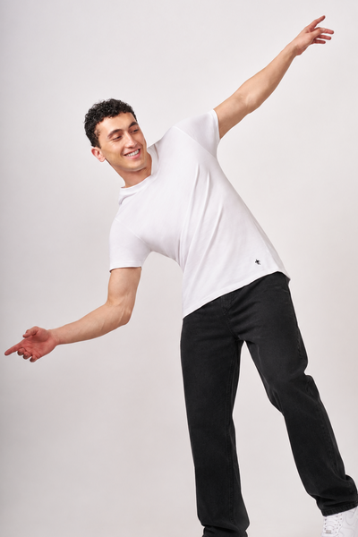 Macho Genie - Men's V-Neck T-Shirt - Stellar White