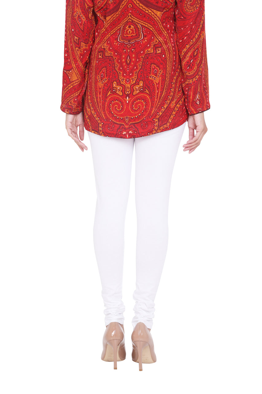 Solid Churidar Leggings - White