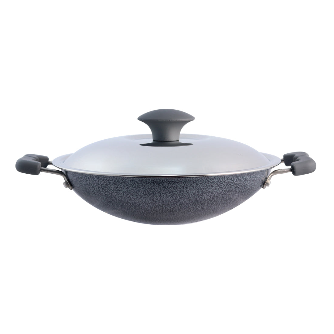 Wonderchef Non-Stick Aluminum Appachetty with Stainless Steel Lid For Appam and Crepes, 22cm, Black, alternate product view 4