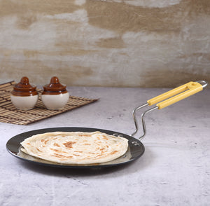 Wonderchef Aluminum Non-Stick Hard-Anodized Roti Tawa Griddle Pan with Riveted Handle, 25cm, Gray