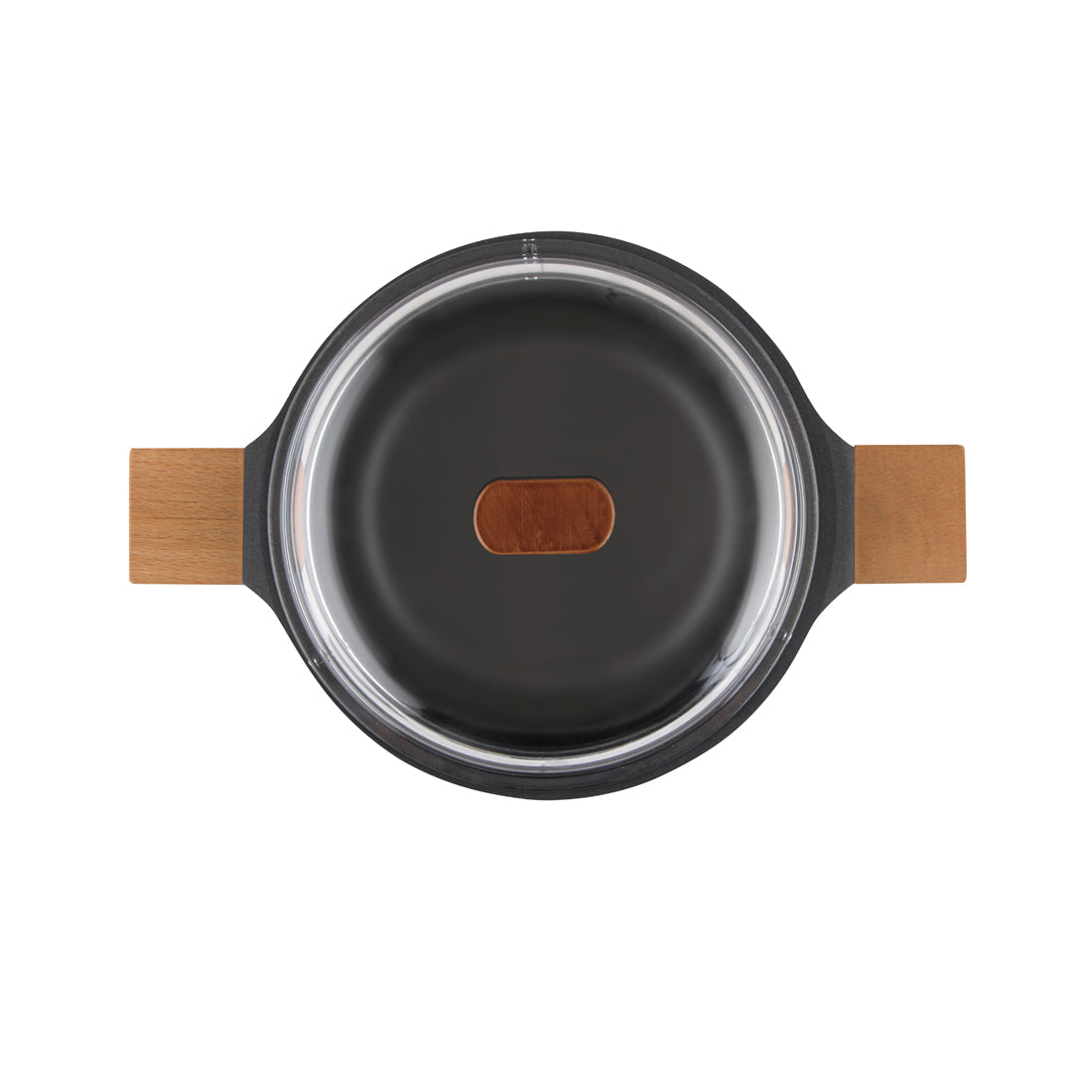 Wonderchef Die Cast Aluminum Casserole with Lid and Wooden Handle, Black, alternate product view 3