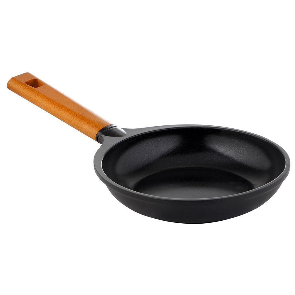Wonderchef Die Cast Non-Stick PFOA-Free Stir Fry Wok Skillet with Wooden Handle, Black, side view 2