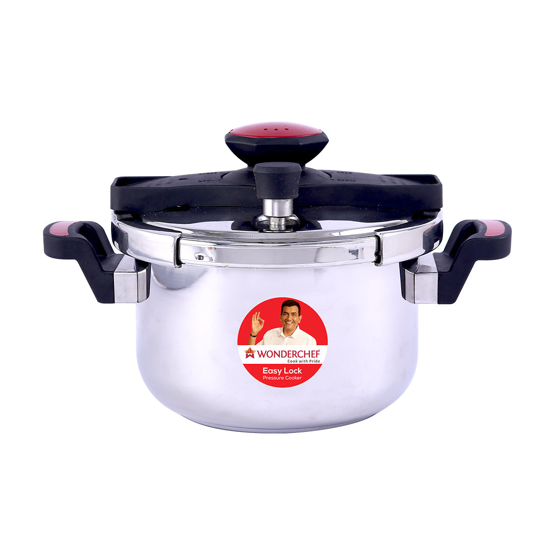 Wonderchef Easy Lock Stainless Steel Combo Pack Outer Lid Pressure Cooker